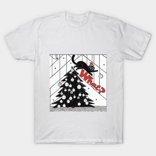 Funny Cat Christmas, Cat Knocking Over Christmas Tree, What Cat T-Shirt